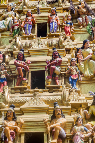Detail of a decoration of New Kathiresan Kovil temple in Colombo, Sri Lanka