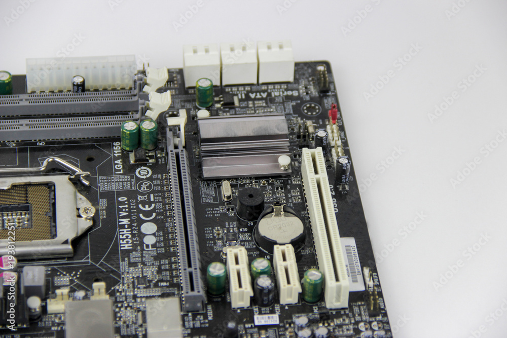 Details from the computer. Motherboard. Details from the computer. Motherboard.