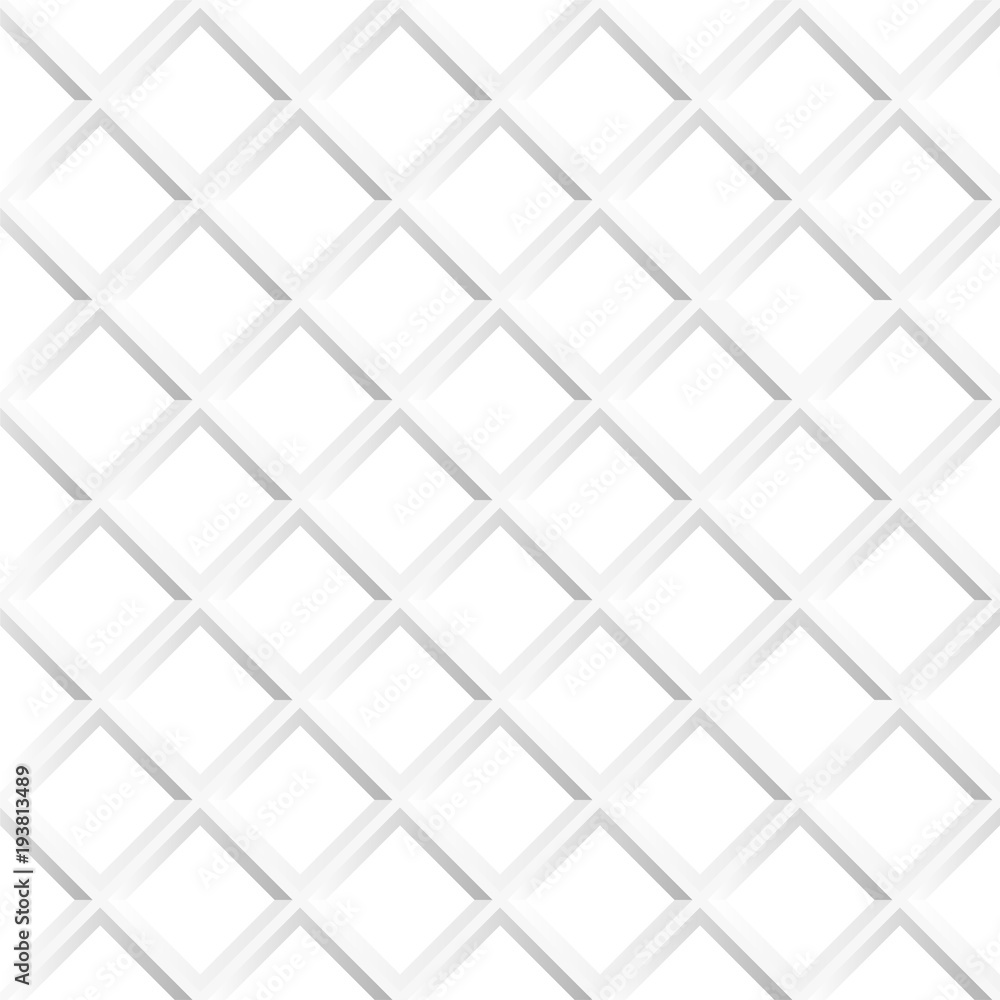 White geometric grid texture - vector seamless background