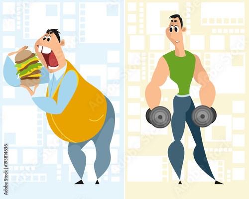 Fat man and sportsman
