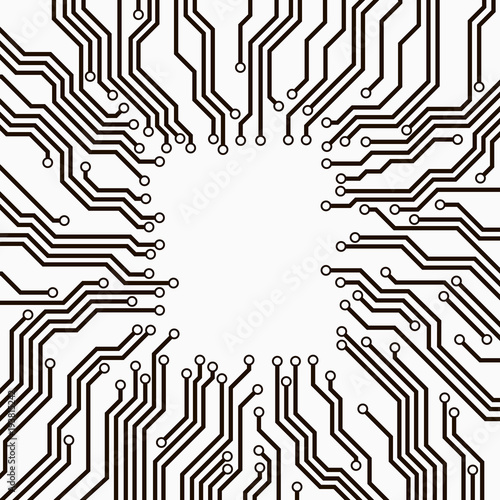 Circuit Board Black and White