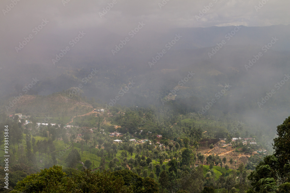 Obraz premium Misty view of countryside near Haputale, Sri Lanka