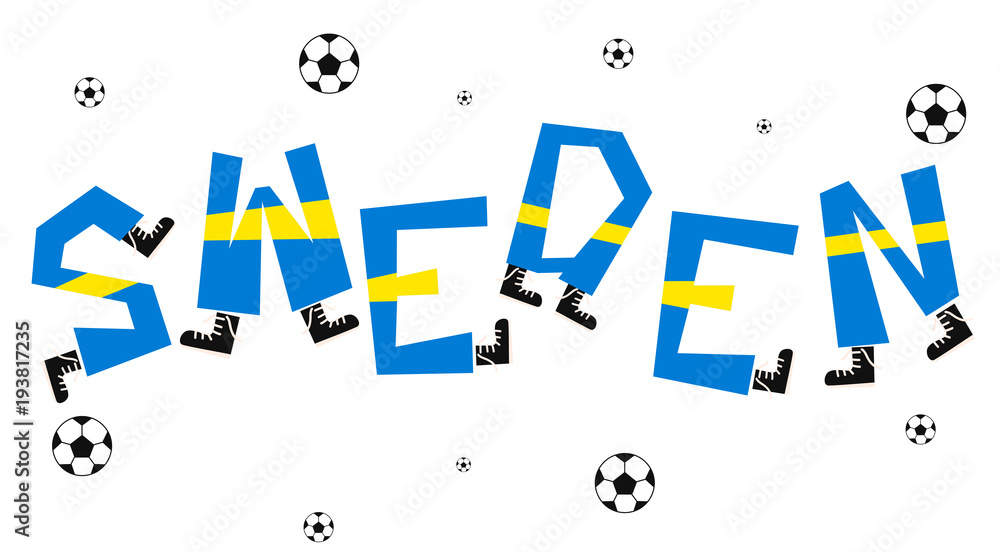 Fototapeta premium Football World Flag on Funny Alphabet Set : Vector Illustration