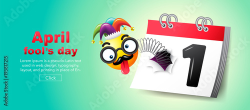 April fool's day, Typography, Colorful design template , vector illustration.