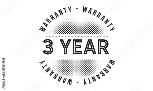 3 years warranty icon vintage rubber stamp guarantee