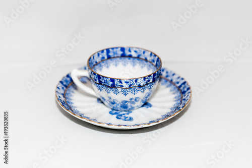 Elegant vintage cup with saucer for coffee or tea
