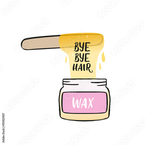 Hair removal hand drawn illustration. Waxing vector color illustration.