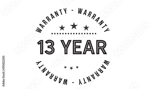 13 years warranty icon vintage rubber stamp guarantee