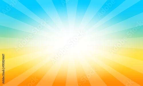 Background with sunrise shining. Vector graphic illustration.