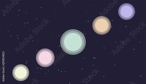 planet in a starry sky, vector
