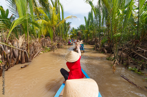 boat tour for tourists in mekong delta near Ho Chi Minh City, Saigon, Vietnam
