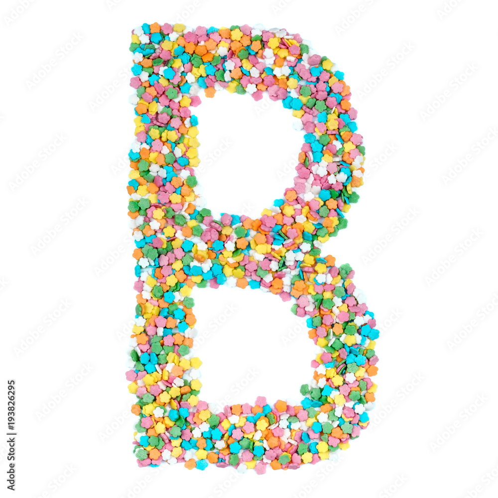 English alphabet letters, numerals and symbols made of little candies English alphabet letters, numerals and symbols made of little candies