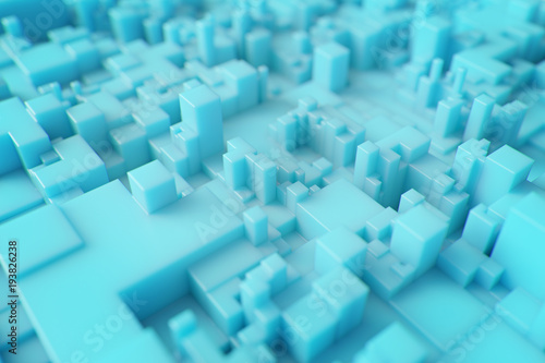 Abstract city views from above. 3d rendering.