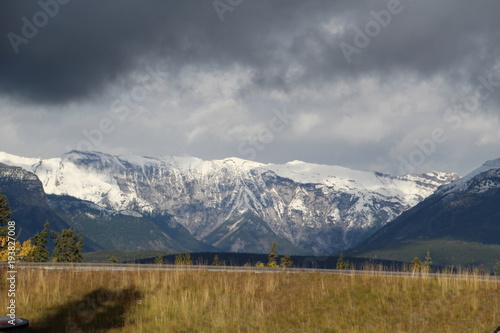 Dark Clouds Over Mountains, Banff National Park, Alberta