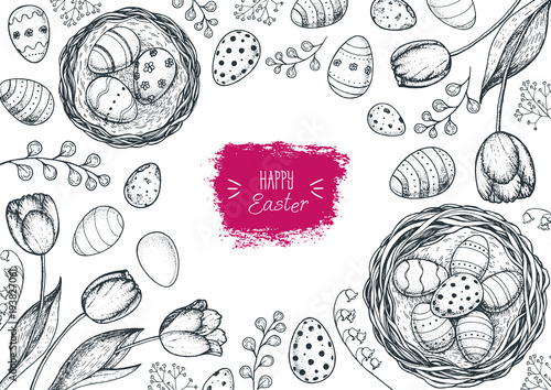 Happy Easter vintage frame....