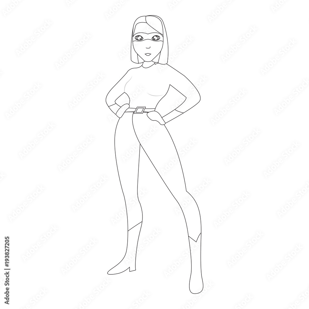 Superwoman cartoon character sketch