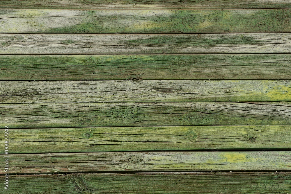 серо зелёная деревянный фон из сухих досок стены Stock Photo