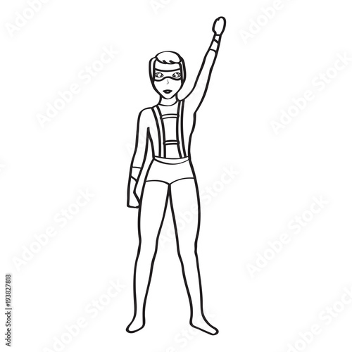 Superwoman cartoon character sketch