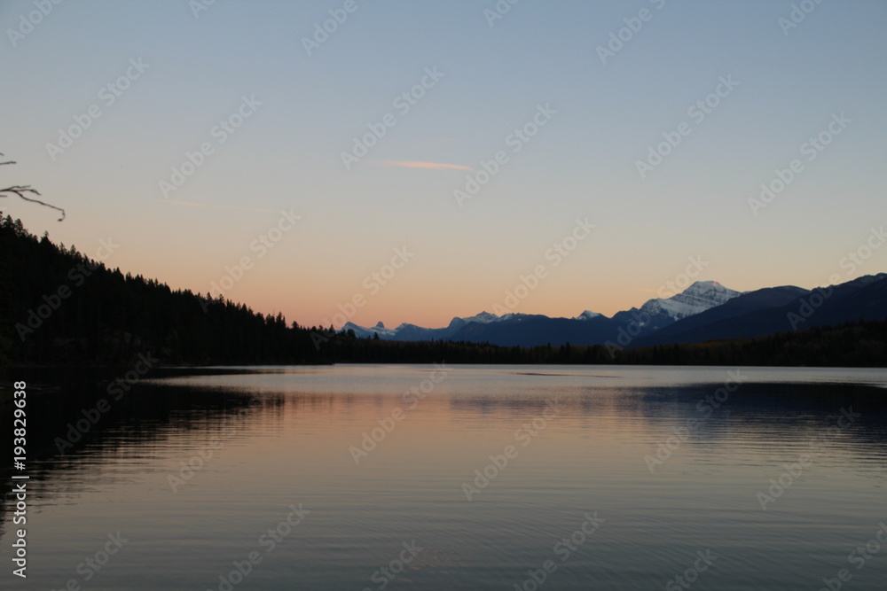 Sunset Colours On Pyramid Lake, Jasper National Park, Alberta