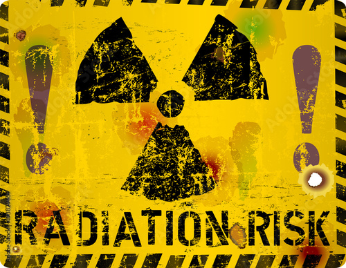Radiation risk warning sign, vector illustration