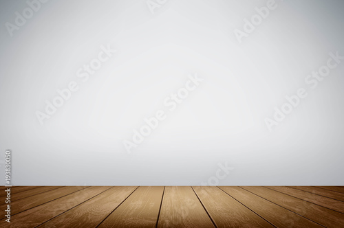 White wall and wooden floor