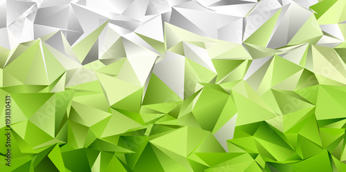 Fototapeta Zielono biała geometryczna mozaika z trójkątów