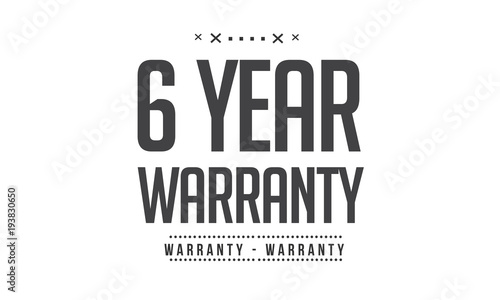 6 years warranty icon vintage rubber stamp guarantee