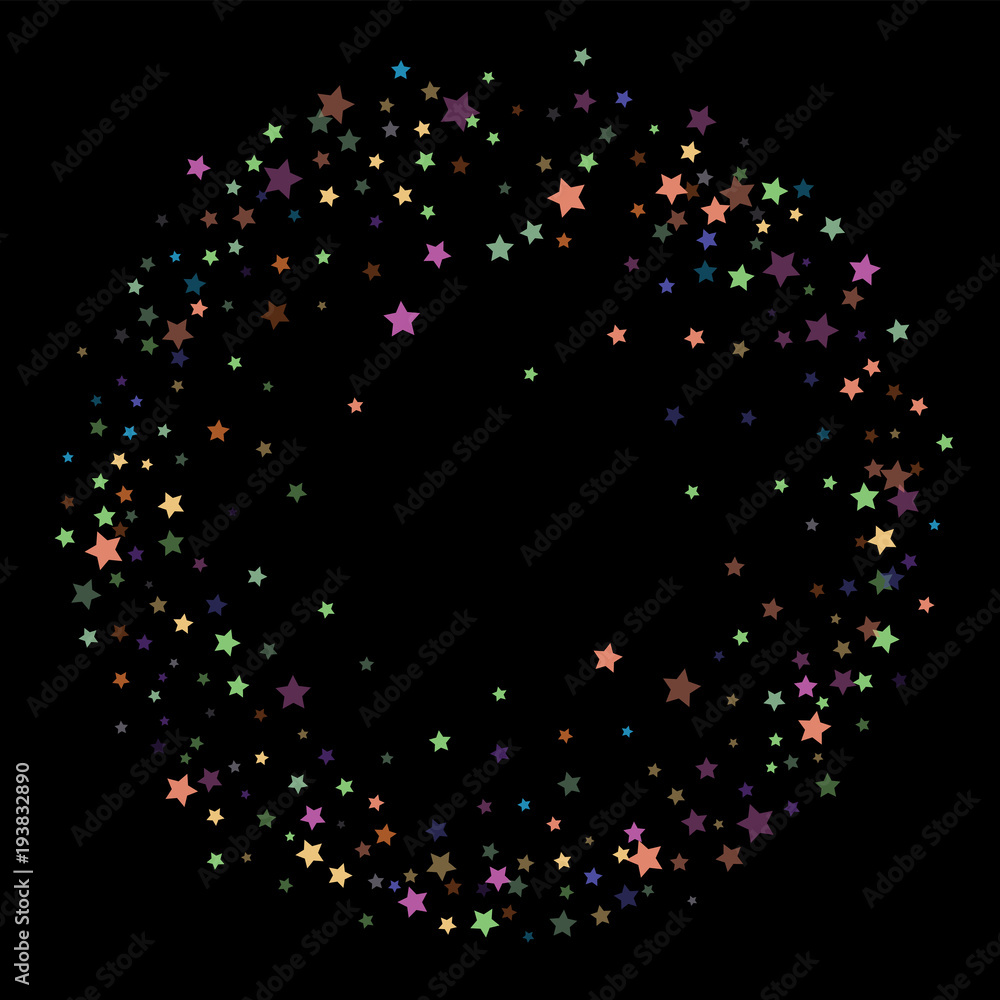 Glitter Vector Falling Stars Pattern. Carnival Festival Confetti Celebration Border. Christmas, New Year, Birthday, Music Firework. Modern Gift Voucher Glitter Vector Falling Stars Pattern.