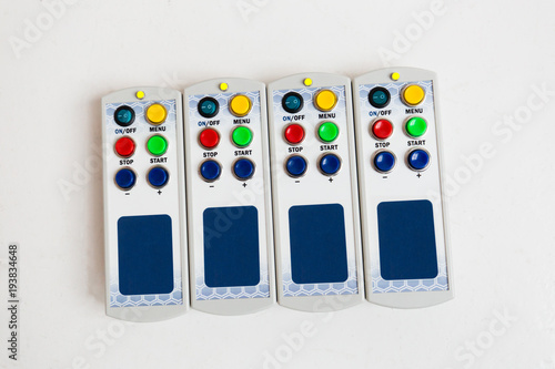 four control panels of digital display photo