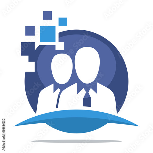 logo icon with the concept of expert team support on-line