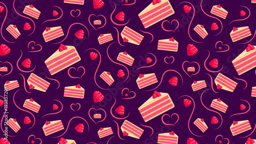 Raspberry cake pattern