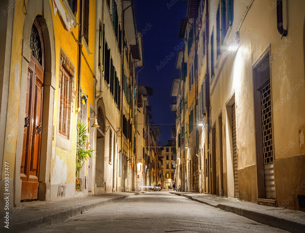 Street of Florence at night