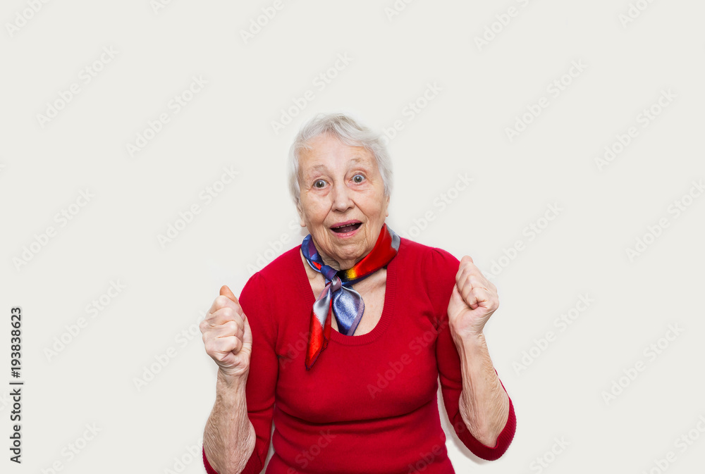 Old Woman with surprised expression on her face Old Woman with surprised expression on her face