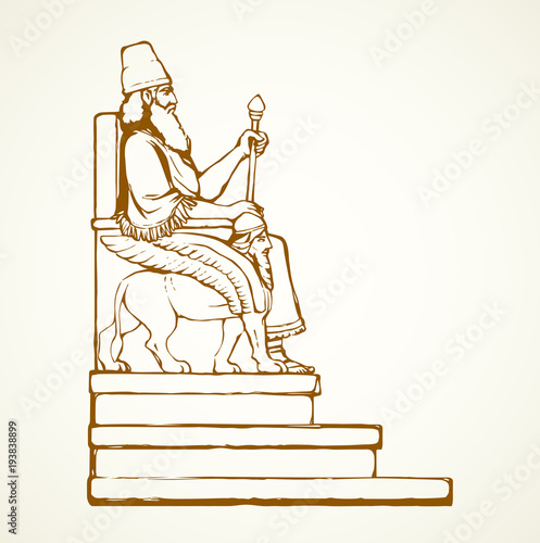 Tablou pe pânză Golden Idol of Nebuchadnezzar. Vector drawing