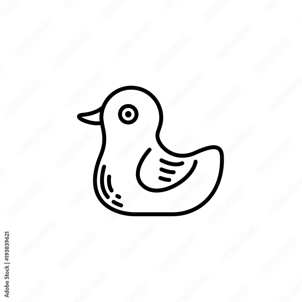 Thin line baby icon. Toy, plaything duck, rubberduck. Thin line baby icon. Toy, plaything duck, rubberduck.