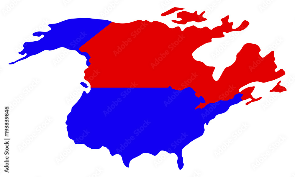 Obraz premium Political map of North America