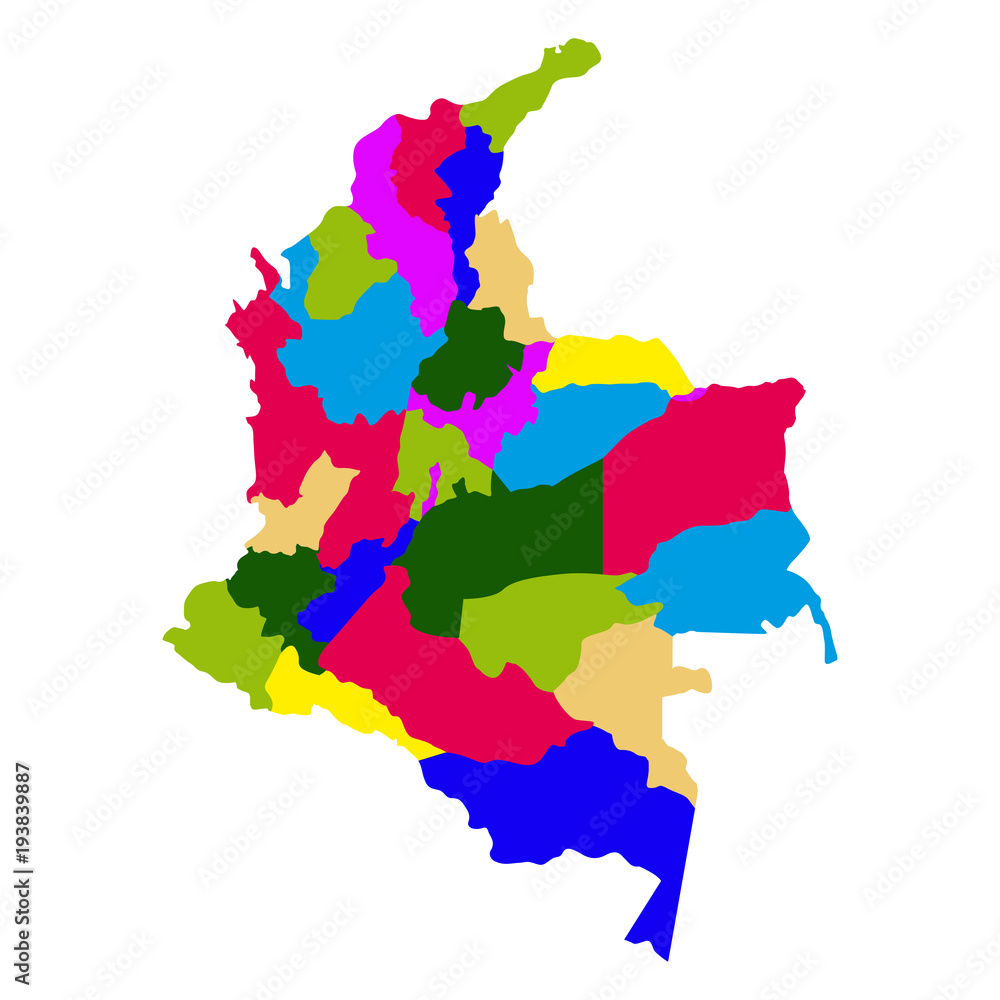 Obraz na plátně Political map of Colombia