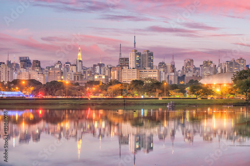 Sao Paulo skyline from Parque Ibirapuera park © f11photo