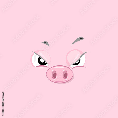 Annoyed Piggy Illustration