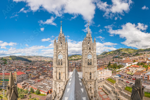 Basilica del Voto Nacional and downtown Quito