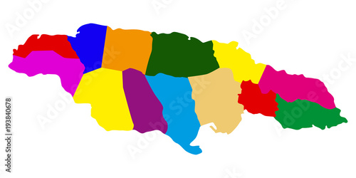 Political map of Jamaica
