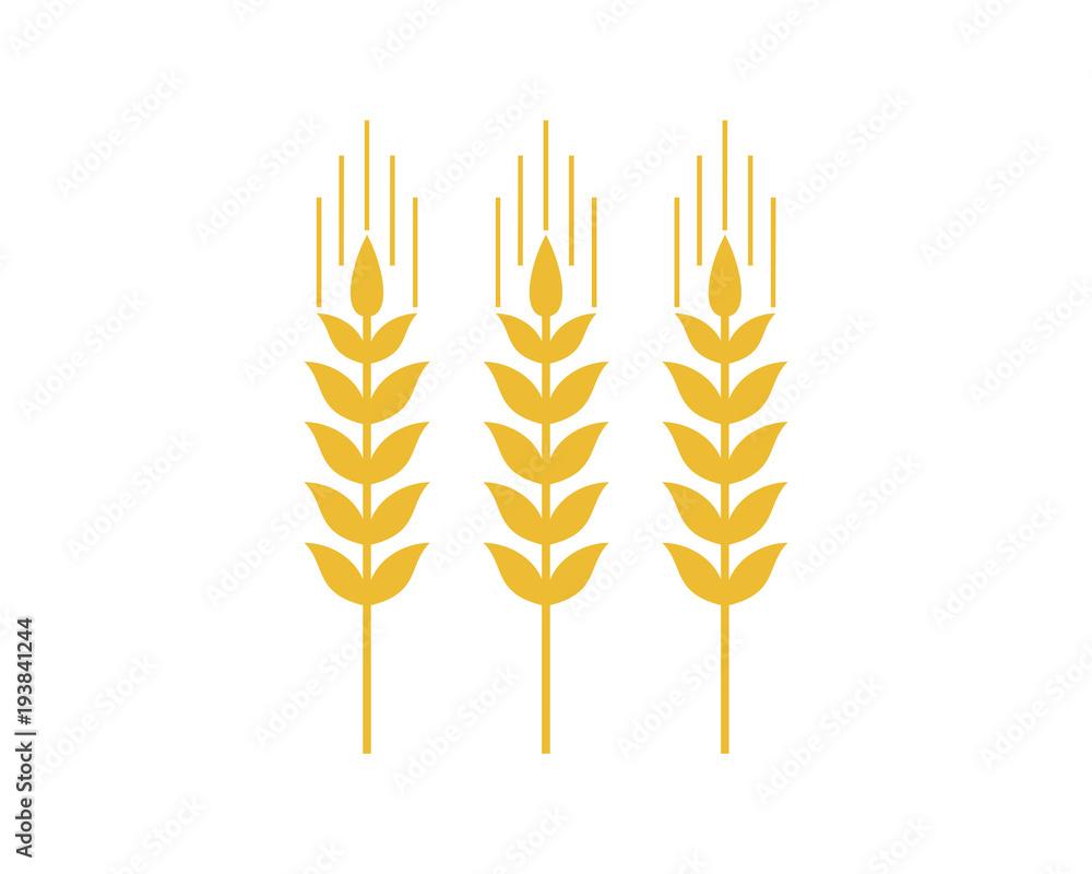 Line Art wheat rice bakery food farm agriculture logo Line Art wheat rice bakery food farm agriculture logo