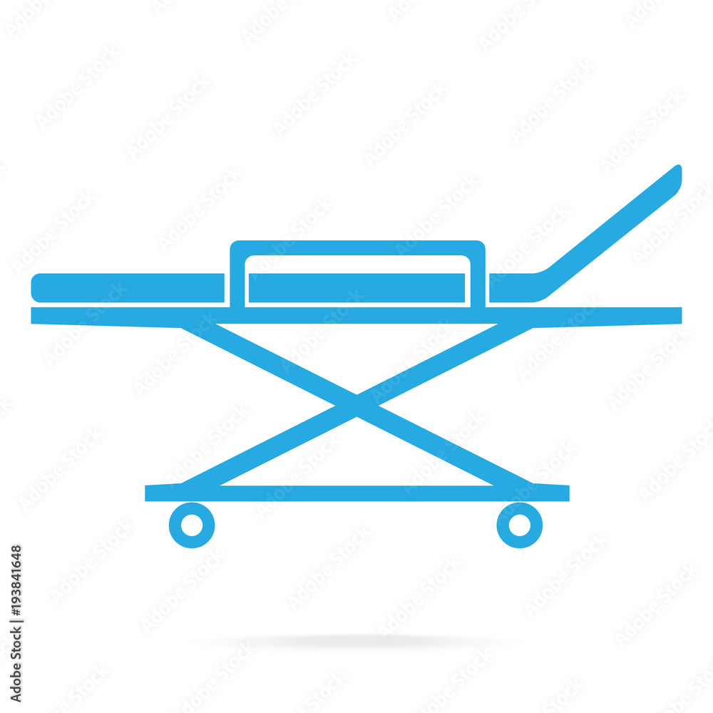 Stretcher medical blue icon, medical concept Stretcher medical blue icon, medical concept
