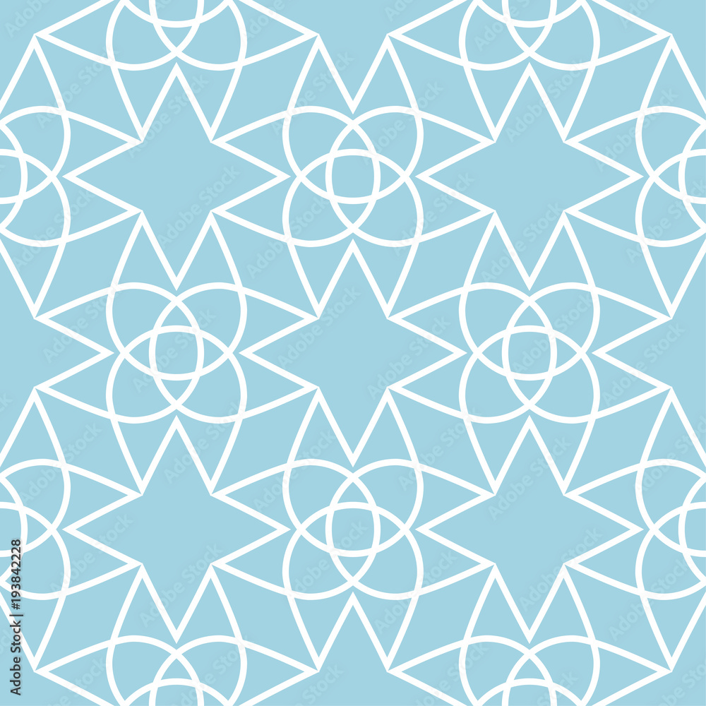 Navy blue and white geometric ornament. Seamless pattern Navy blue and white geometric ornament. Seamless pattern