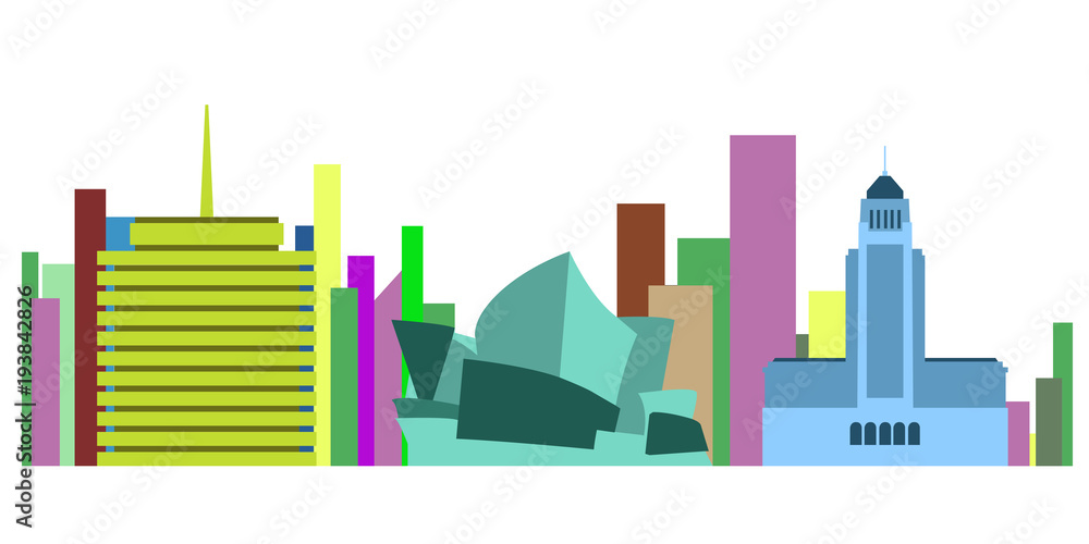 Colored cityscape of Sydney Colored cityscape of Sydney