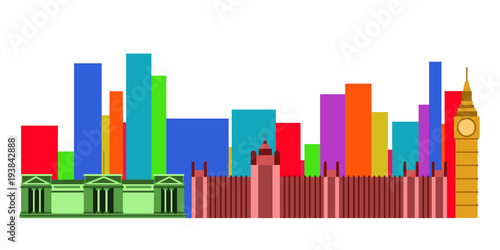 Colored cityscape of London