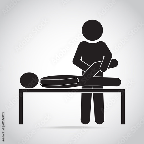 Physical exercise rehabilitaion of patient icon