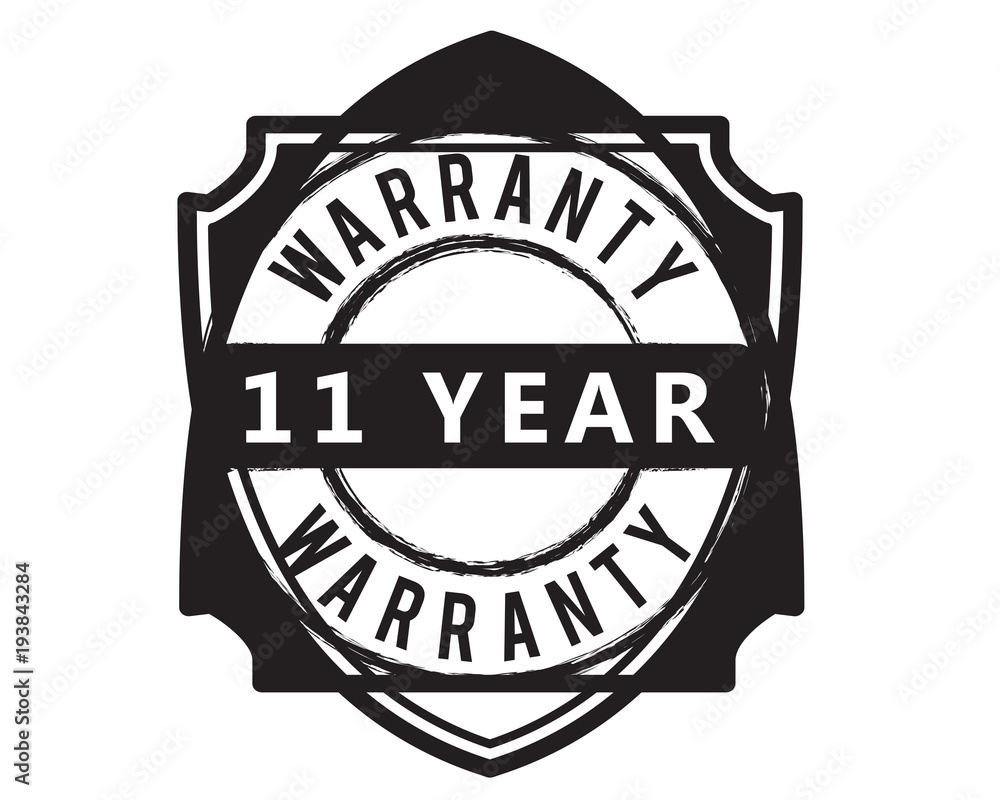Fototapeta premium 11 years warranty icon vintage rubber stamp guarantee