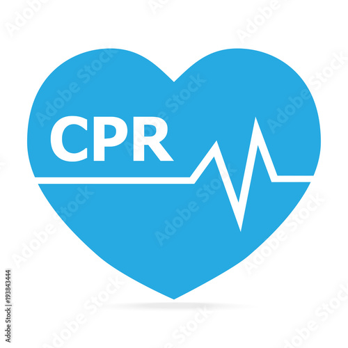 CPR, Cardiopulmonary resuscitation blue icon.