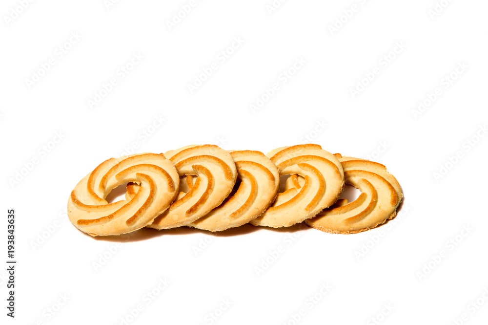 Shortbread biscuits isolated on white background cutout Shortbread biscuits isolated on white background cutout